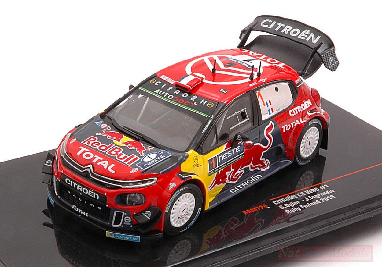 SCALE MODEL COMPATIBLE WITH CITROEN C3 WRC N.1 FINLAND RALLY 2019 OGIER-INGRASSIA 1:43 IXO MODEL RAM724