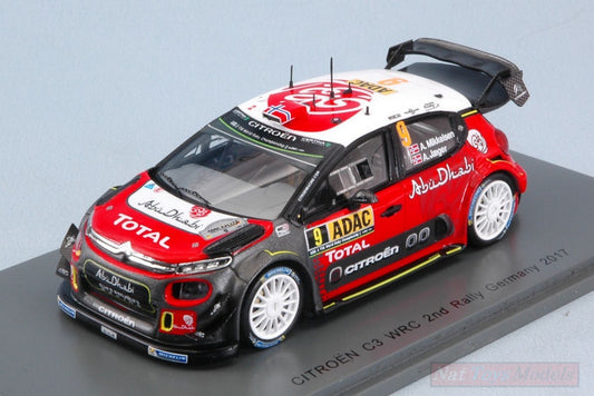SCALE MODEL COMPATIBLE WITH CITROEN C3 WRC N.7 2nd RALLY GERMANY 2017 A.MIKKELSEN-A.JAGER 1:43 SPARK MODEL S5176