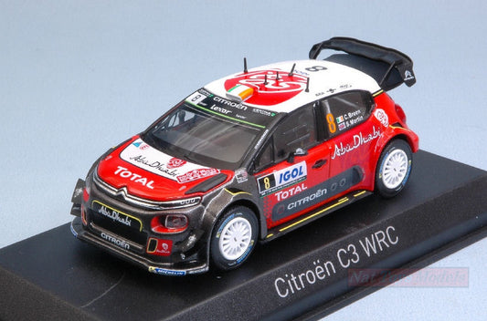 SCALE MODEL COMPATIBLE WITH CITROEN C3 WRC N.8 5th TOUR DE CORSE 2017 C.BREEN-S.MARTIN 1:43 NOREV NV155364