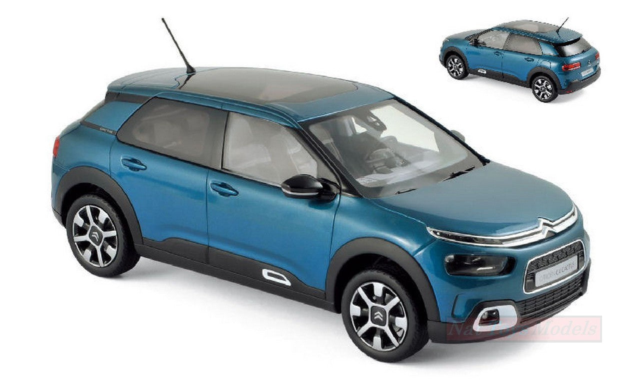 MODELLINO IN SCALA COMPATIBILE CON CITROEN C4 CACTUS 2018 BLUE 1:18 NOREV NV181660