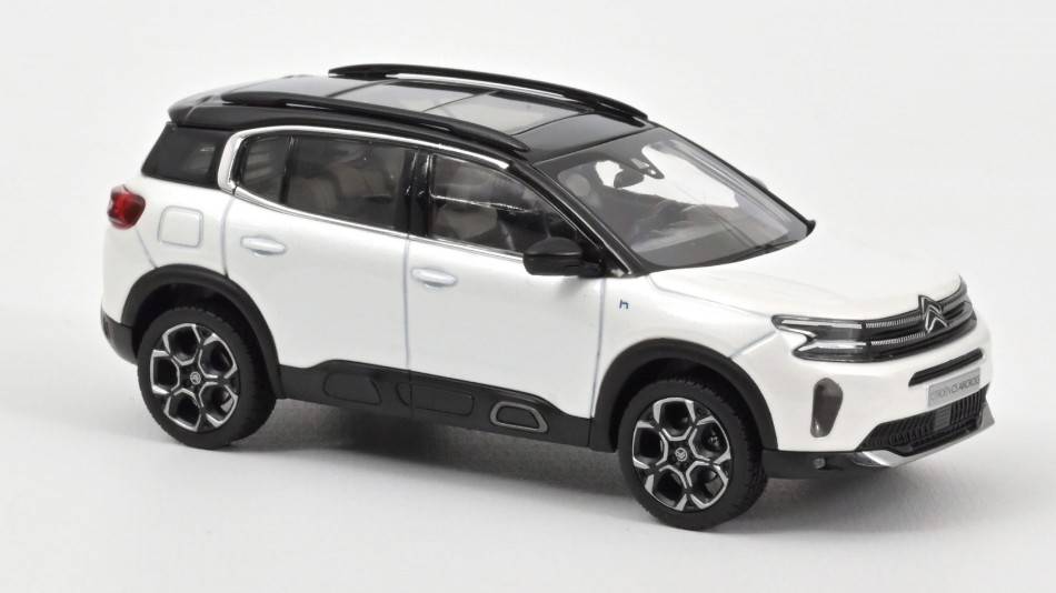 MODELLINO IN SCALA COMPATIBILE CON CITROEN C5 AIRCROSS 2022 PEARL WHITE & BLACK 1:43 NOREV NV155564