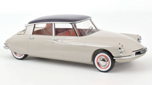 SCALE MODEL COMPATIBLE WITH CITROEN DS 19 1959 GRIS ROSE' &amp; AUBERGINE 1:12 NOREV NV121570