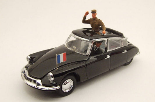 SCALE MODEL COMPATIBLE WITH CITROEN DS 19 DE GAULLE 1960 W/FIGURES 1:43 RIO RI4114P