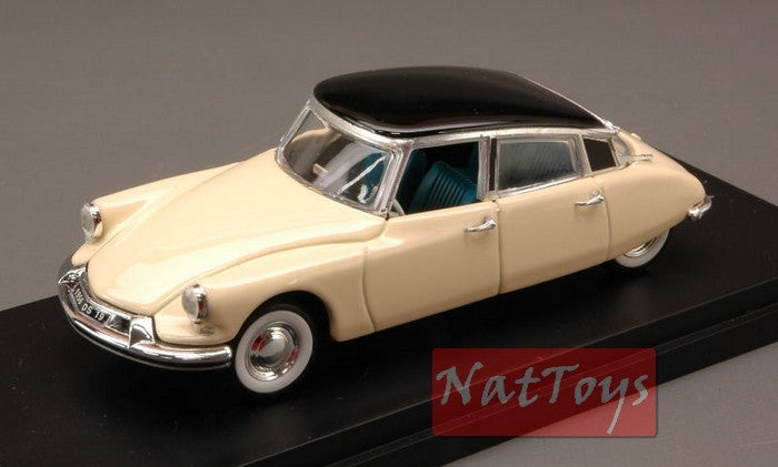 MODELE REDUIT COMPATIBLE AVEC CITROEN DS 19 PARIS 1955 CRÈME/NOIR 1:43 RIO RI4097