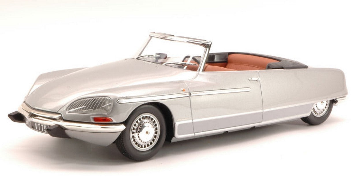 MODELLINO IN SCALA COMPATIBILE CON CITROEN DS 21 CHAPRON PALM BEACH 1968 SILVER (LUCI FUNZIONANTI) 1:18 METAL MET18002A