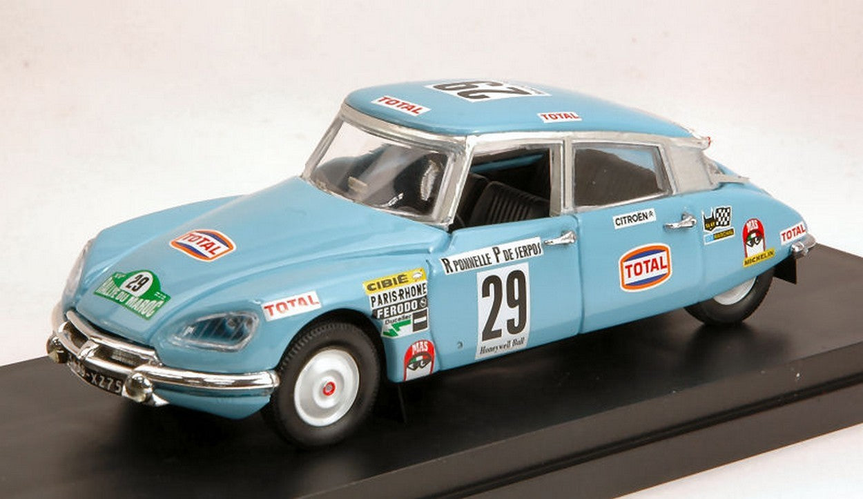 MODELLINO IN SCALA COMPATIBILE CON CITROEN DS 21 N.29 3rd RALLY DEL MAROCCO 1972 PONELLE-DE SERPOS 1:43 RIO RI4434