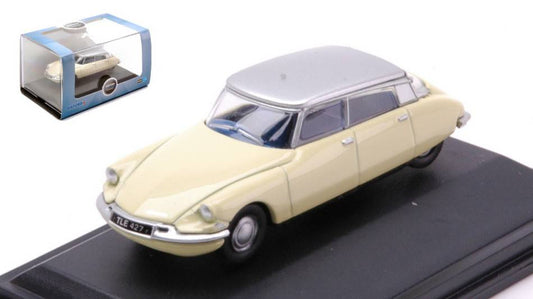 SCALE MODEL COMPATIBLE WITH CITROEN DS19 JONQUIL YELLOW/SILVER 1:76 OXFORD OXF76CDS006