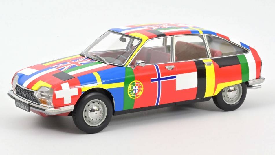SCALE MODEL COMPATIBLE WITH CITROEN GS 1972 FLAGS - 2nd RELEASE 1:18 NOREV NV181667