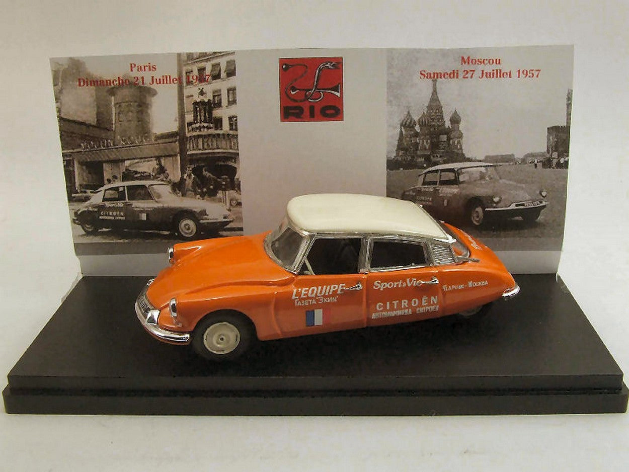 MODELLINO IN SCALA COMPATIBILE CON CITROEN ID 19 PARIS-MOSCOW 1957 1:43 RIO RI4373