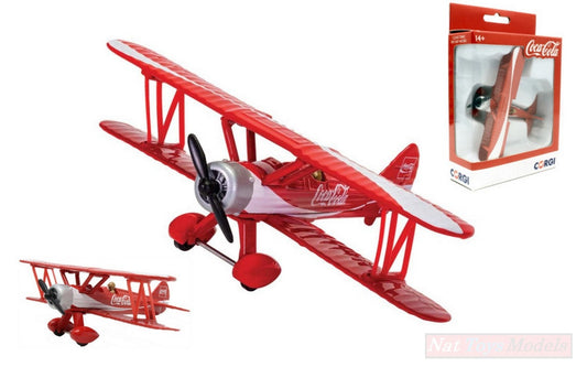 SCALE MODEL COMPATIBLE WITH COCA COLA STEARMAN 10 cm CORGI GS99727