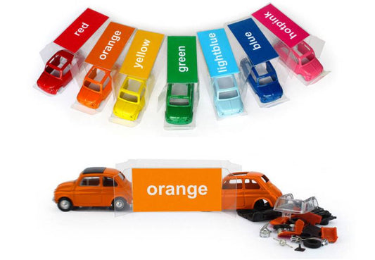 MODÈLE RÉDUIT COMPATIBLE AVEC LA COLLECTION RAINBOW 7 MODÈLES FIAT 500 À ASSEMBLER BRUMM BMSET2020