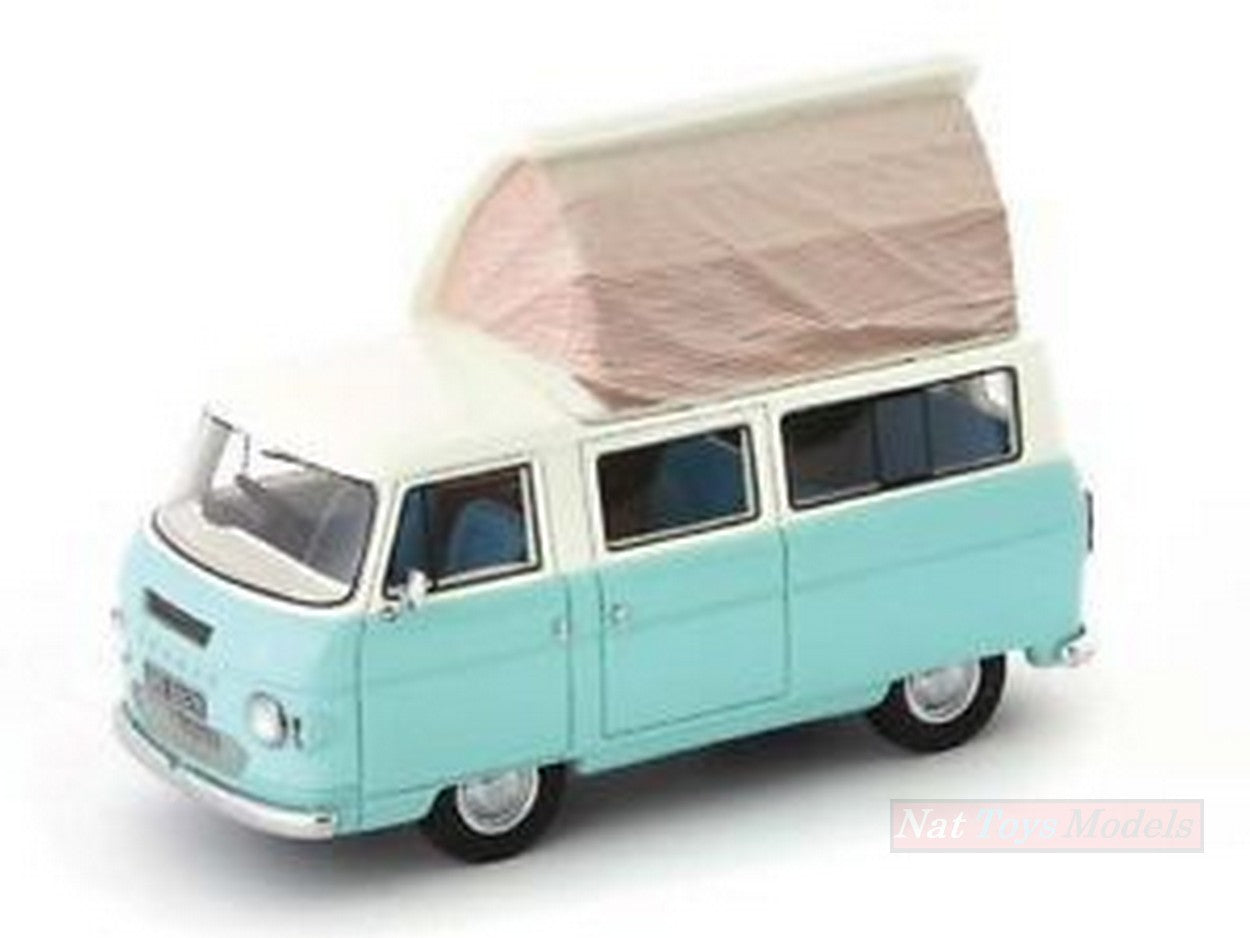 SCALE MODEL COMPATIBLE WITH COMMER DORMOBILE COASTER 1972 PASTEL LIGHT BLUE/CREAM 1:43 AUTOCULT ATC09002