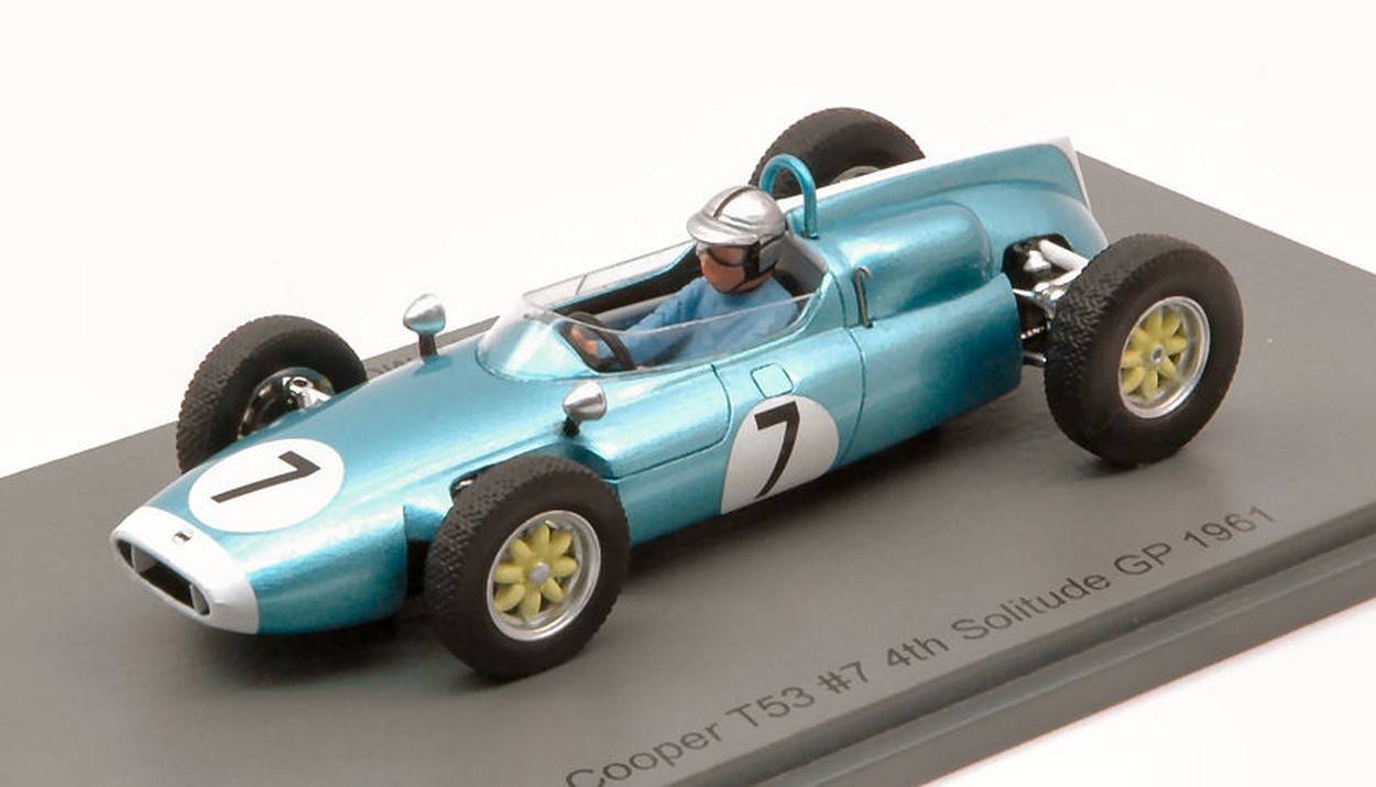 SCALE MODEL COMPATIBLE WITH COOPER T53 BRUCE MC LAren 1961 N.7 4th SOLITUDE GP 1:43 SPARK MODEL S8066