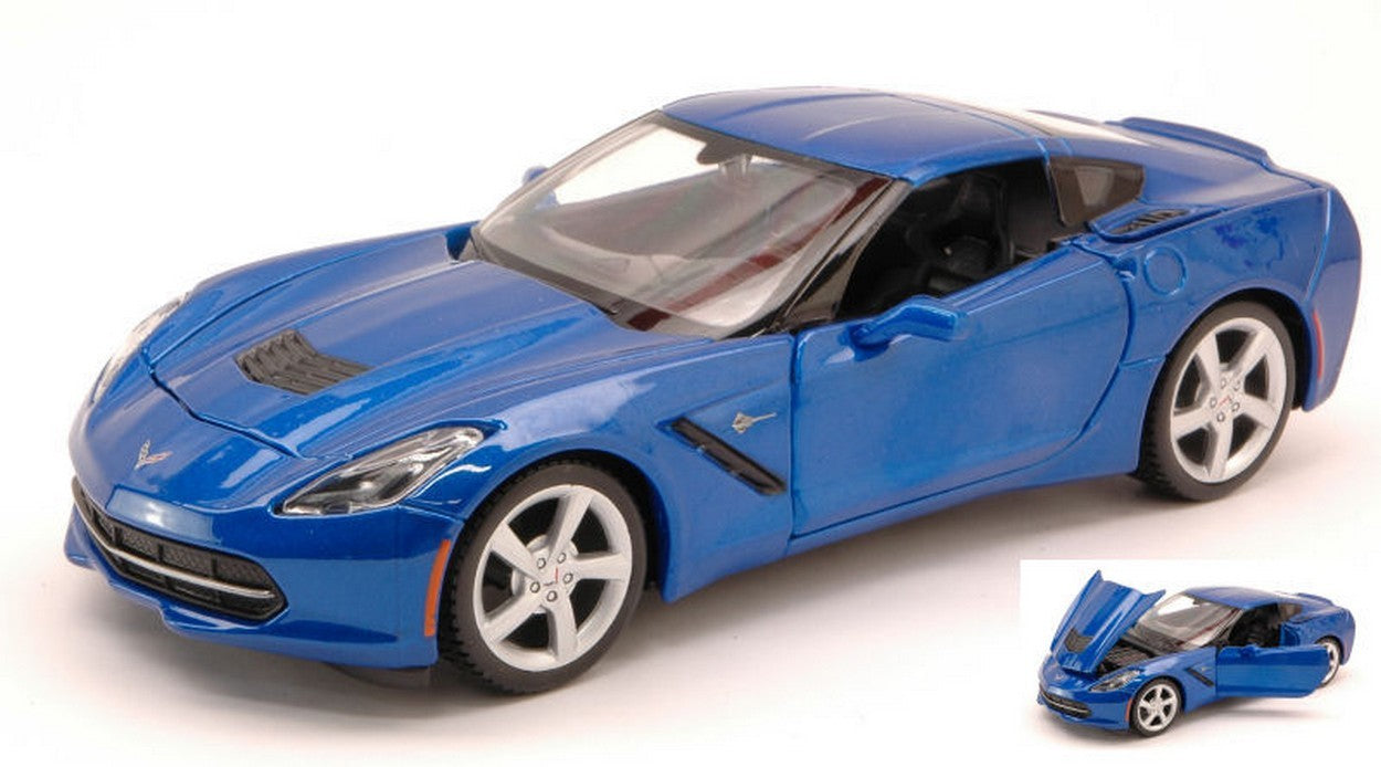 SCALE MODEL COMPATIBLE WITH CORVETTE STINGRAY 2014 BLUE 1:24 MAISTO MI31505