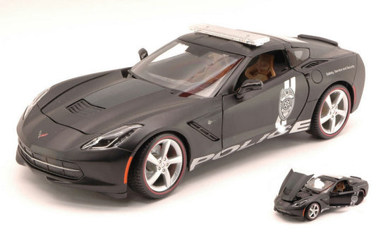 SCALE MODEL COMPATIBLE WITH CORVETTE STINGRAY 2014 SAFETY SERVICE AND SECURITY MATT BLACK 1:18 MAISTO MI36212
