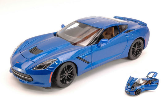 MODELLINO IN SCALA COMPATIBILE CON CORVETTE STINGRAY Z51 2014 BLUE 1:18 MAISTO MI31677BL