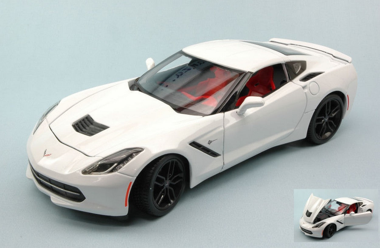 MODELLINO IN SCALA COMPATIBILE CON CORVETTE STINGRAY Z51 2014 WHITE 1:18 MAISTO MI31677W