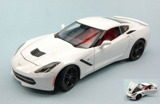 MODELLINO IN SCALA COMPATIBILE CON CORVETTE STINGRAY Z51 2014 WHITE 1:18 MAISTO MI31677W