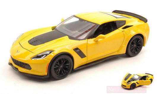 SCALE MODEL COMPATIBLE WITH CORVETTE Z06 2015 YELLOW 1:24 MAISTO MI31133Y