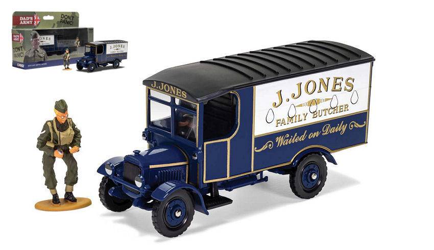 SCALE MODEL COMPATIBLE WITH DADS ARMY J JONES THORNYCRAFT VAN AND MR.JONES FIGURE 1:50 CORGI CC09003