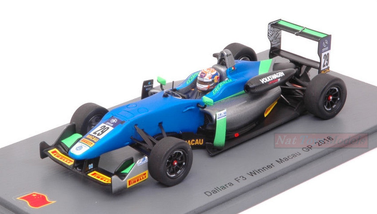 SCALE MODEL COMPATIBLE WITH DALLARA F3 N.29 WINNER MACAU GP 2016 ANTONIO FELIX DA COSTA 1:43 SPARK MODEL S43MF16