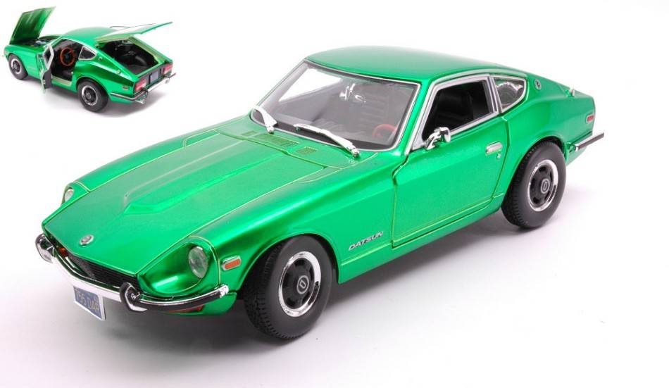 MODELLINO IN SCALA COMPATIBILE CON DATSUN 240Z 1971 METALLIC GREEN 1:18 MAISTO MI31170G