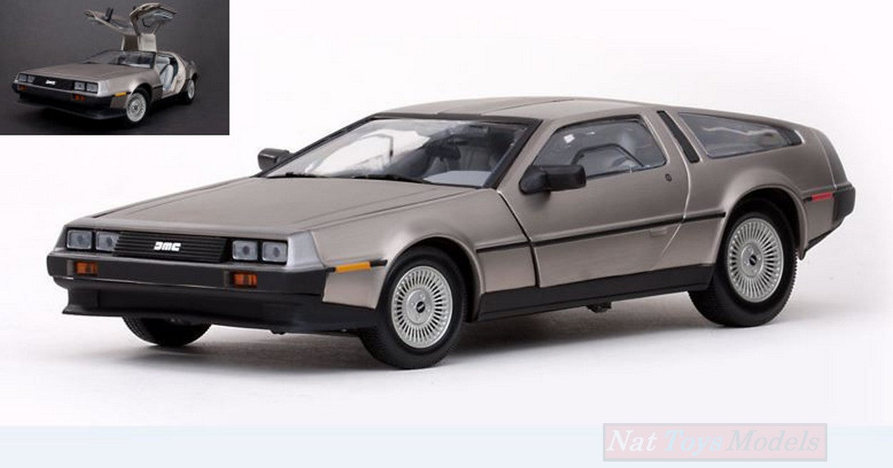 MODELLINO IN SCALA COMPATIBILE CON DE LOREAN DMC 12 COUPE  LK 1981 STAINLESS STEEL FINISH 1:18 SUNSTAR SS2701