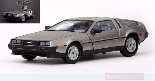 MODÈLE RÉDUIT COMPATIBLE AVEC DE LOREAN DMC 12 COUPE LK 1981 FINITION ACIER INOXYDABLE 1:18 SUNSTAR SS2701