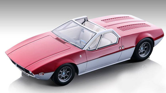 SCALE MODEL COMPATIBLE WITH DE TOMASO MANGUSTA SPYDER 1966 MET.RED/SILVER 1:18 TECNOMODEL TMD18269A