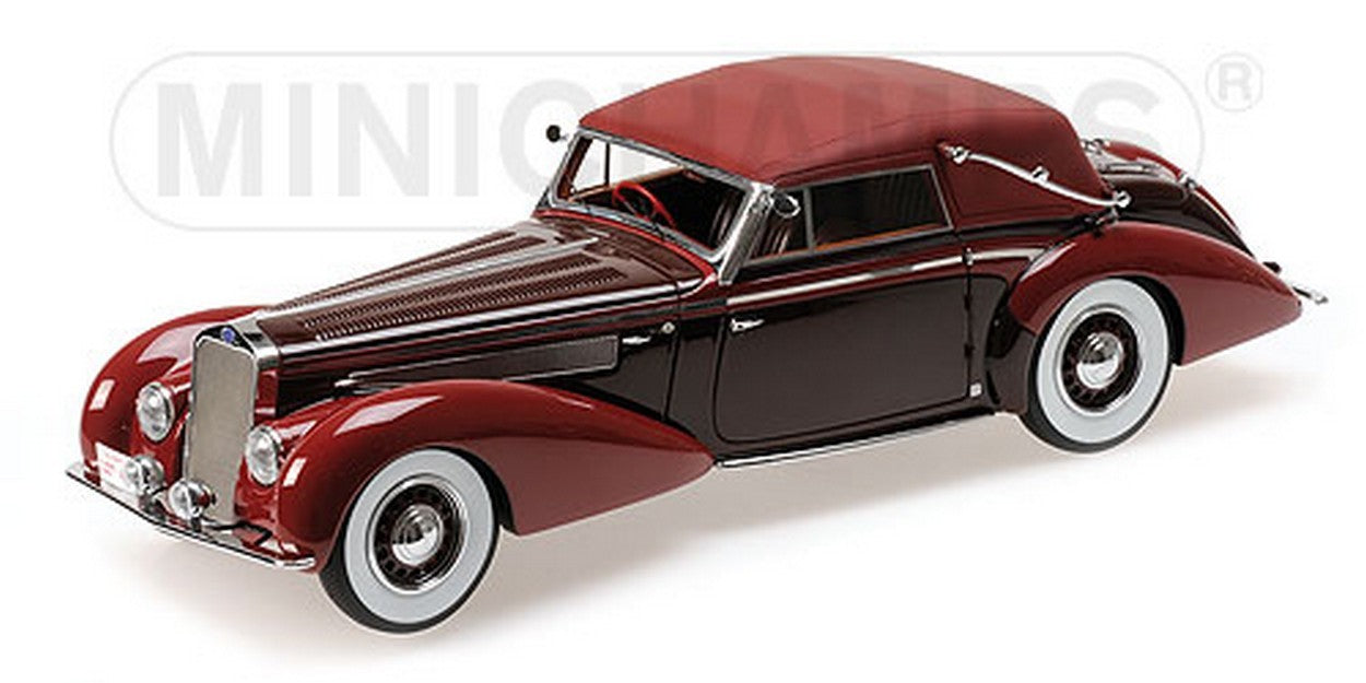 MODELLINO IN SCALA COMPATIBILE CON DELAGE D8-120 CABRIOLET 1939 RED & DARK RED 1:18 MINICHAMPS PM107115130