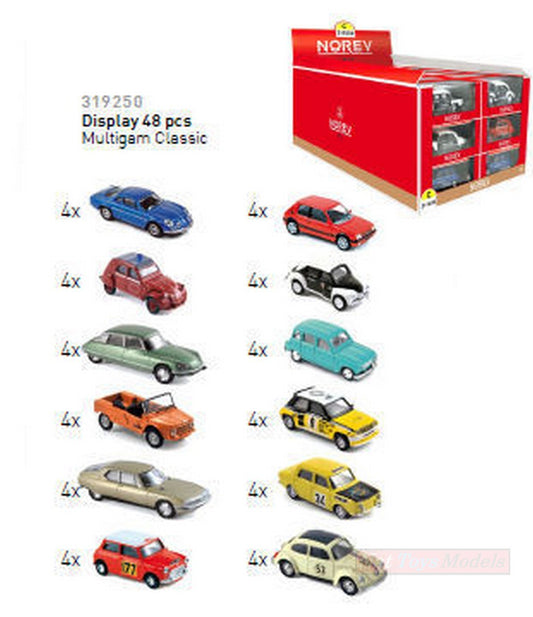 SCALE MODEL COMPATIBLE WITH DISPLAY 48 MODELS ASS. CLASSIC MULTIGAM 1:43 NOREV NV319250