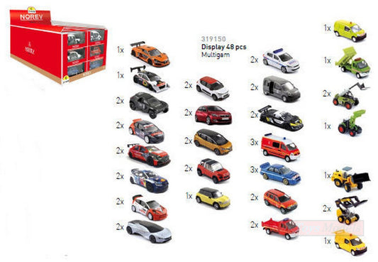 SCALE MODEL COMPATIBLE WITH DISPLAY 48 MODELS ASS. MULTIGAM 1:64 NOREV NV319150