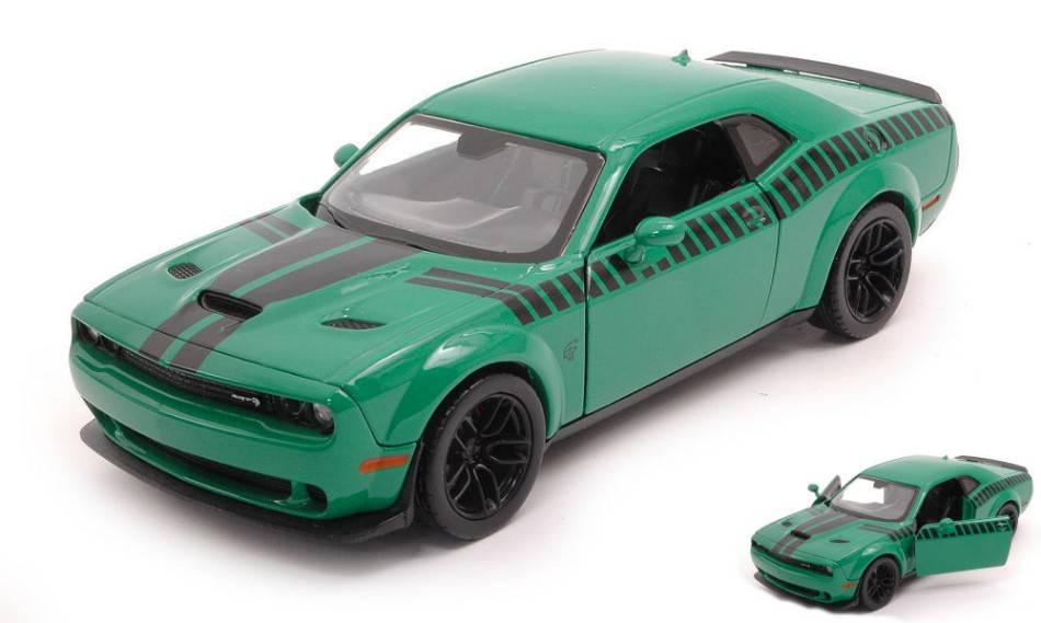 SCALE MODEL COMPATIBLE WITH DODGE CHALLANGER SRT HELLCAT 2018 GREEN 1:24 MOTORMAX MTM73786
