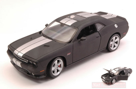 SCALE MODEL COMPATIBLE WITH DODGE CHALLENGER SRT 2012 MATT BLACK/SILVER 1:24 WELLY WE24049MBK