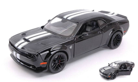 SCALE MODEL COMPATIBLE WITH DODGE CHALLENGER SRT 2018 HELLCAT WIDE-BODY BLACK 1:24 MOTORMAX MTM79350BK