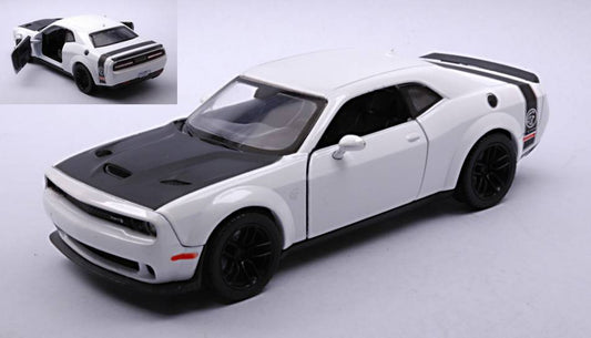 SCALE MODEL COMPATIBLE WITH DODGE CHALLENGER SRT HELLCAT WIDE-BODY WHITE 1:24 MOTORMAX MTM79350W