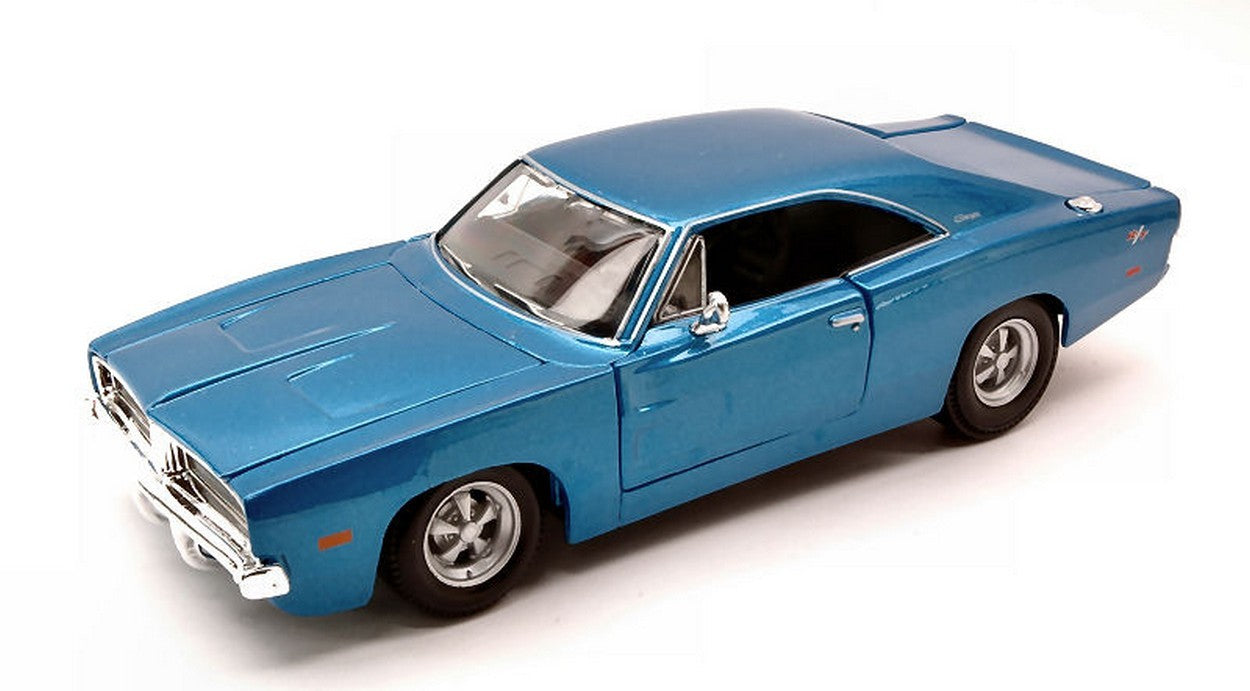 MODELE REDUIT COMPATIBLE AVEC DODGE CHARGER R/T 1969 BLEU METALLISÉ 1:25 MAISTO MI31256BL