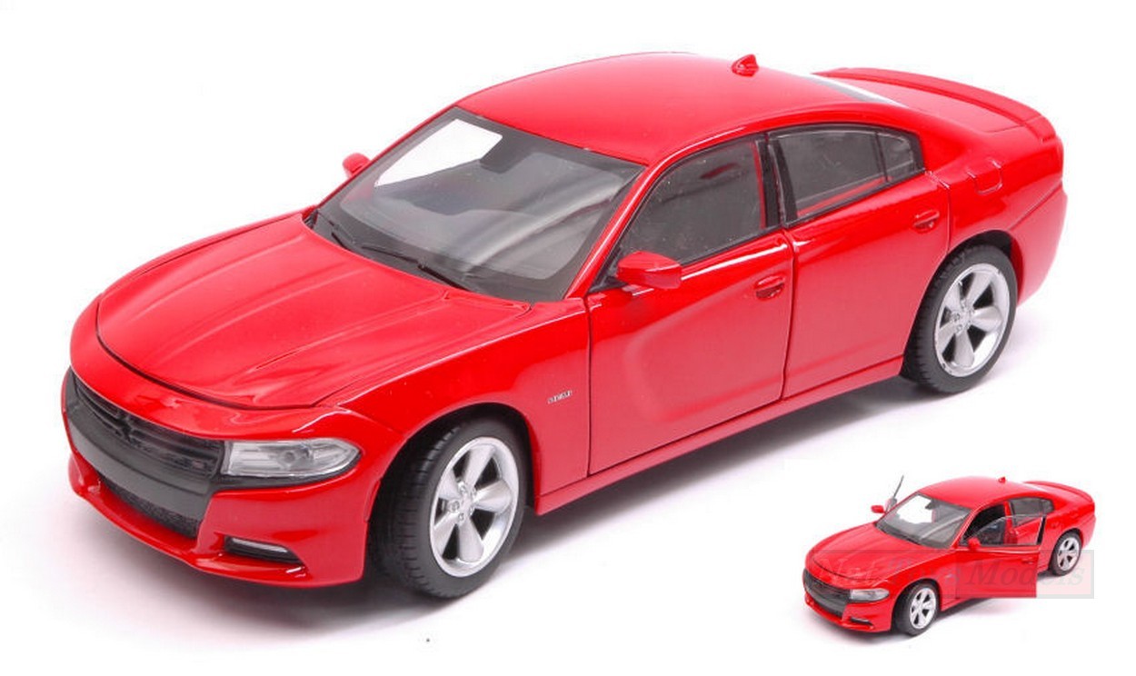 SCALE MODEL COMPATIBLE WITH DODGE CHARGER R/T 2016 RED 1:24-27 WELLY WE24079R