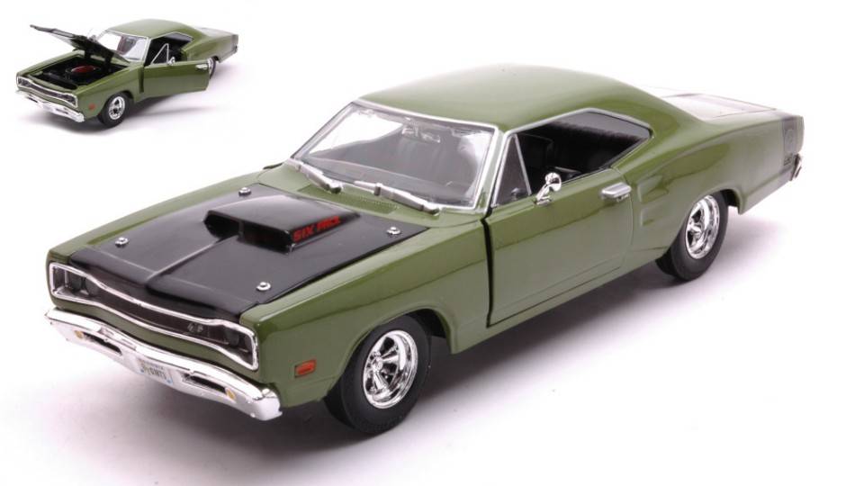 SCALE MODEL COMPATIBLE WITH DODGE CORONET SUPER BEE 1969 GREEN 1:24 MOTORMAX MTM73315GN