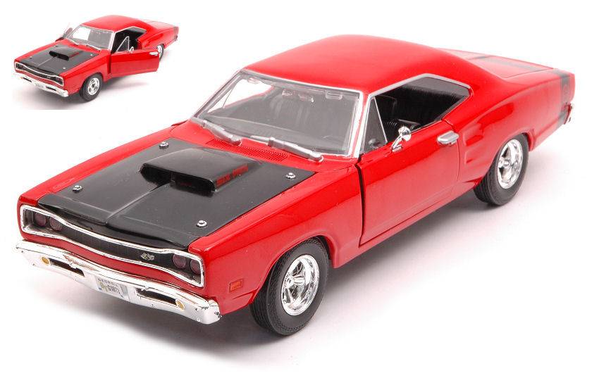 SCALE MODEL COMPATIBLE WITH DODGE CORONET SUPER BEE 1969 RED 1:24 MOTORMAX MTM73315R
