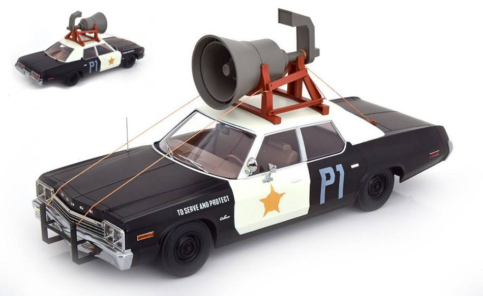 SCALE MODEL COMPATIBLE WITH DODGE MONACO BLUESMOBILE LOOK A LIKE WITH SPEAKER 1974 1:18 KK SCALE KKDC181121