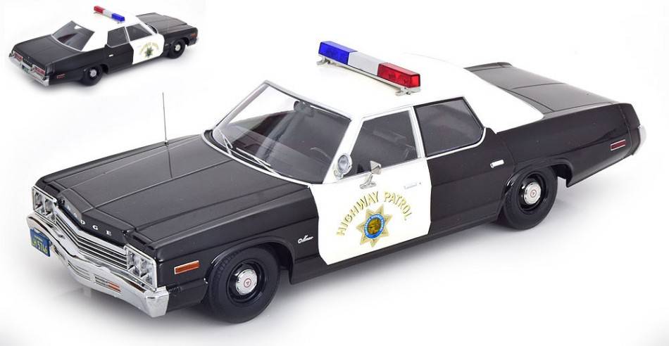 MODELLINO IN SCALA COMPATIBILE CON DODGE MONACO CALIFORNIA HIGHWAY PATROL 1974 1:18 KK SCALE KKDC181153