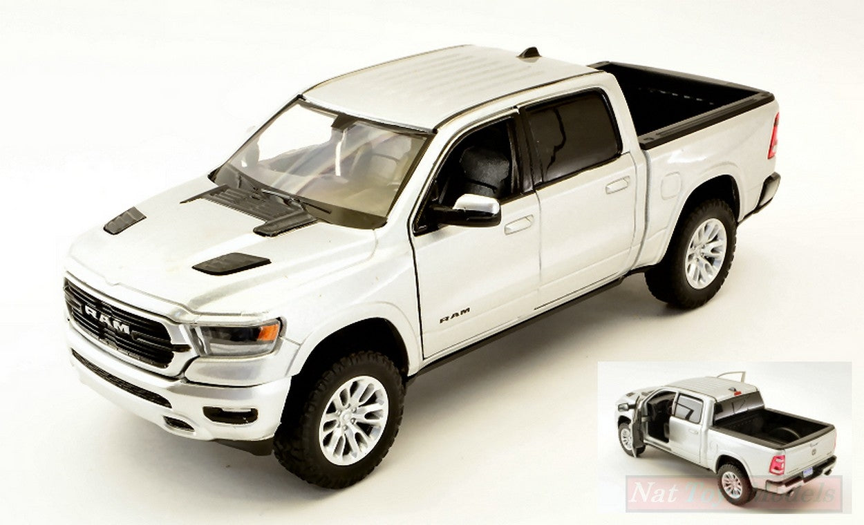 SCALE MODEL COMPATIBLE WITH DODGE RAM 1500 2019 SILVER 1:24 MOTORMAX MTM79357S