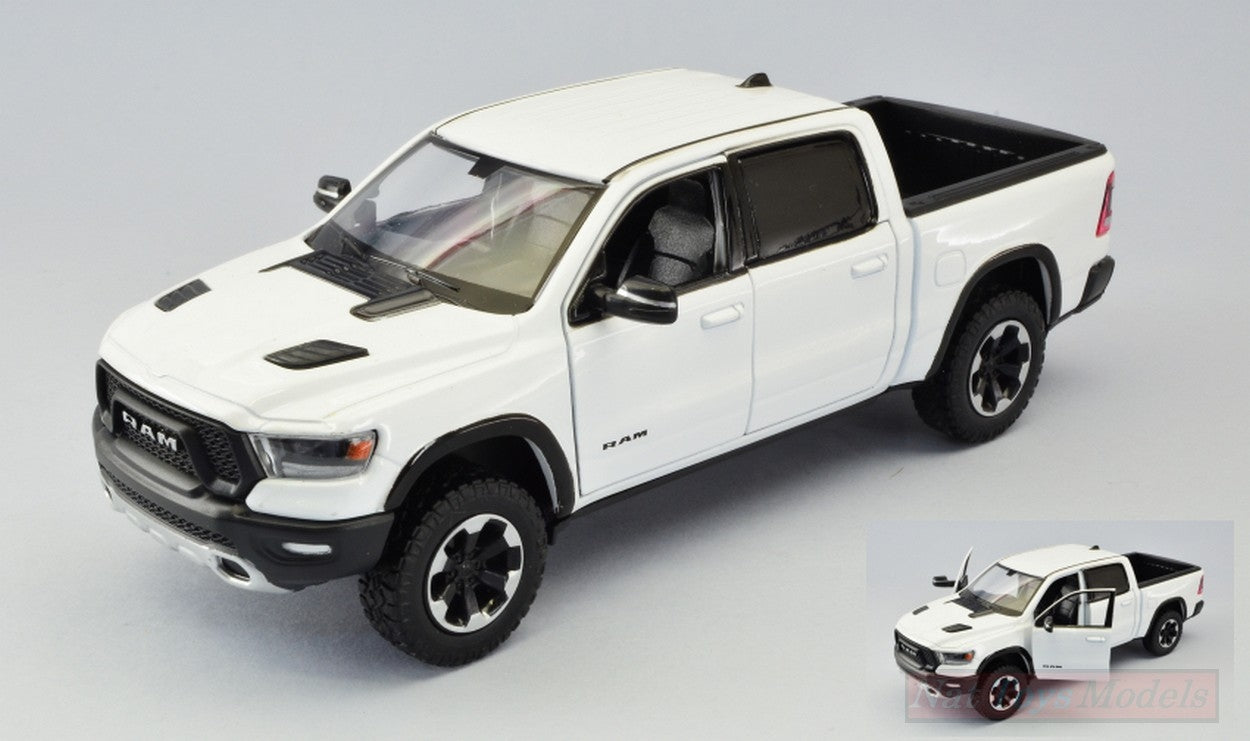 SCALE MODEL COMPATIBLE WITH DODGE RAM 1500 2019 WHITE 1:24 MOTORMAX MTM79358W