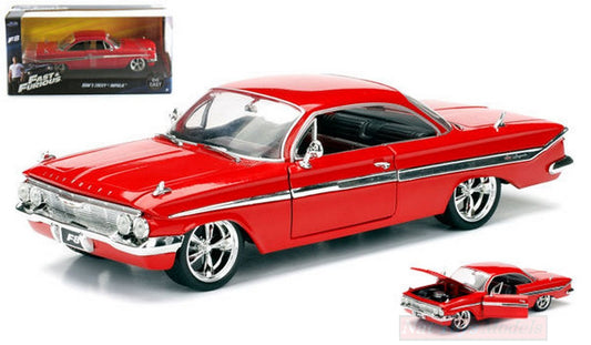 SCALE MODEL COMPATIBLE WITH DOM S CHEVY IMPALA FAST &amp; FURIOUS 8 RED 1:24 JADA TOYS JADA98426