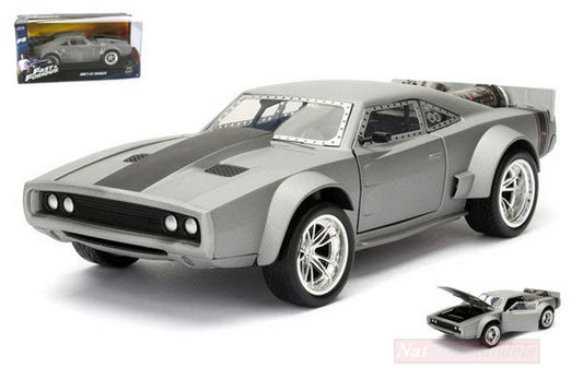 SCALE MODEL COMPATIBLE WITH DOM S ICE DODGE CHARGER R/T FAST &amp; FURIOUS GRAY 1:24 JADA TOYS JADA98291
