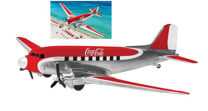 SCALE MODEL COMPATIBLE WITH DOUGLAS DC-3 DAKOTA COCA COLA 1:144 CORGI CC30016
