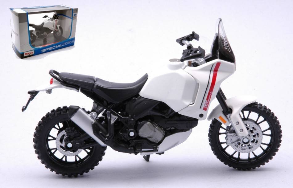 MODELLINO IN SCALA COMPATIBILE CON DUCATI DESERTX WHITE 1:18 MAISTO MI22989