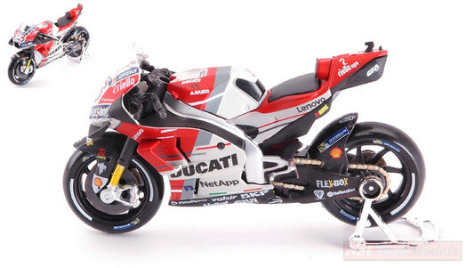 MODÈLE RÉDUIT COMPATIBLE AVEC DUCATI DESMOSEDICI ANDREA DOVIZIOSO 2018 N.04 1:18 MAISTO MI31593D