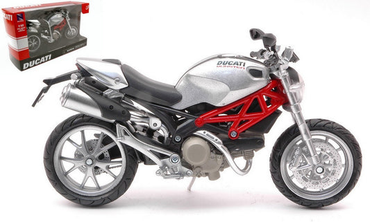 MODELE REDUIT COMPATIBLE AVEC DUCATI NEW MONSTER 1100 ARGENT 1:12 NEW RAY NY44023S